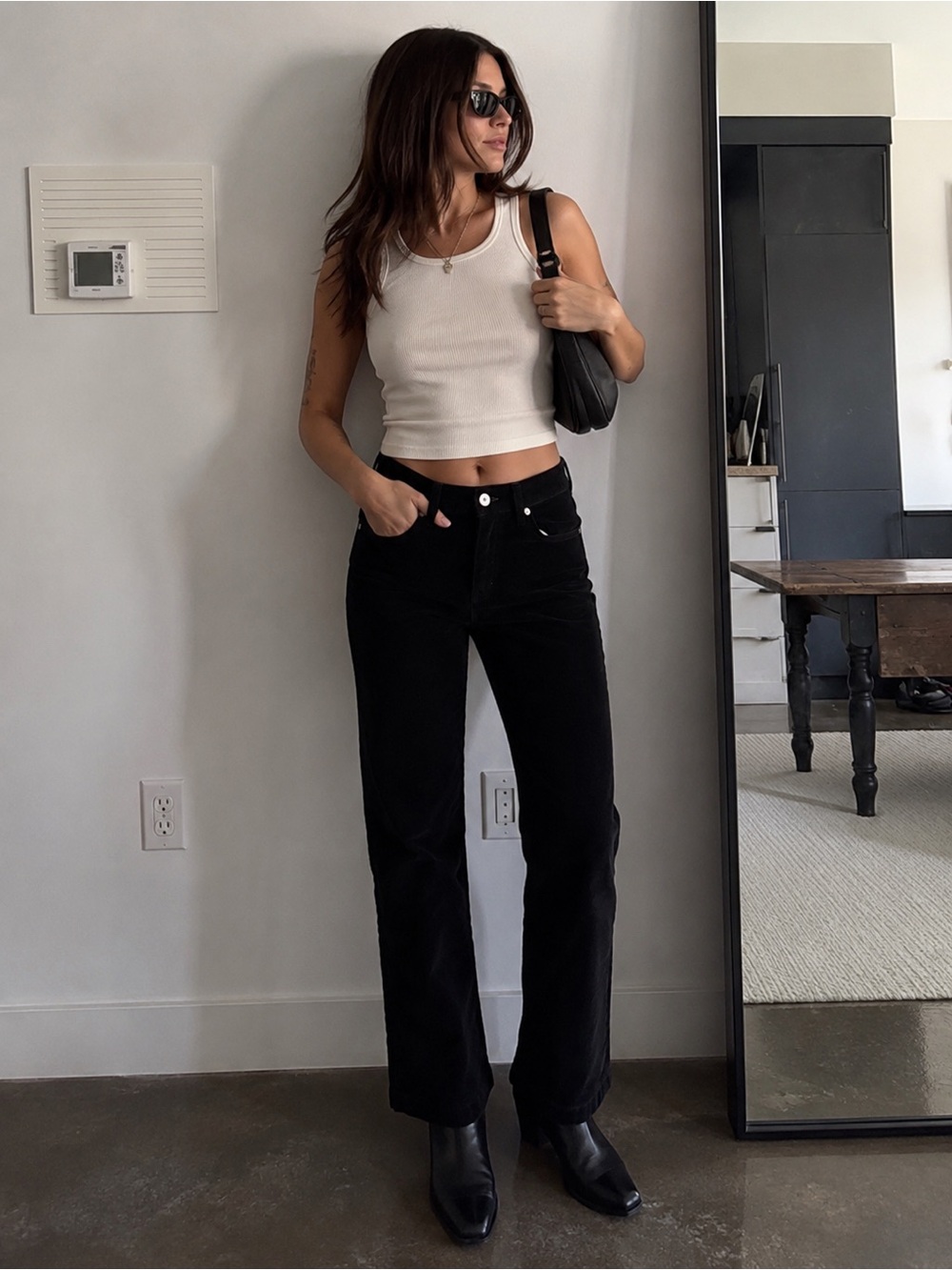 Mavi Vintage Black Corduroy Jeans Size 28 Wide Leg 90s Y2K Minimalist Pants